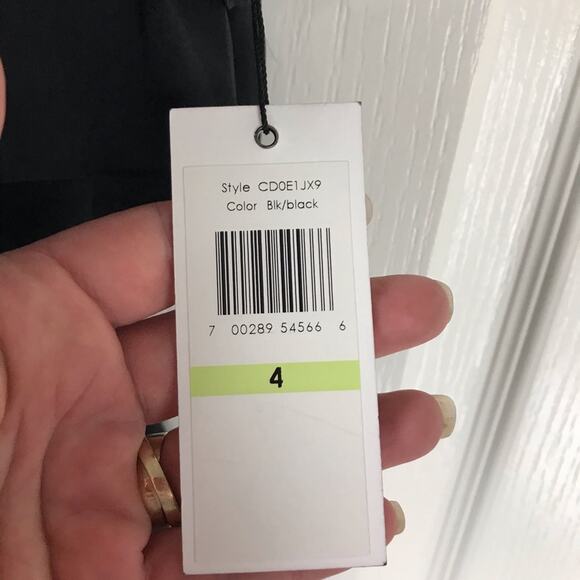 Calvin Klein Ruffle Bodice Sleeveless Sheath Dress Sz 4 Black - Picture 6 of 9